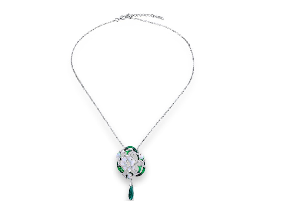 Heaven Model-4 Silver Necklace with Zircon Stone and Enamel