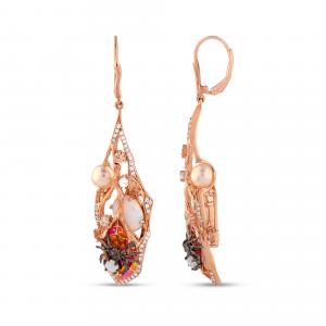 Spider Model-2 Rose Colored Rhodium Silver Earrings