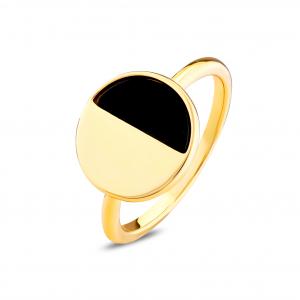 Lucky Gems Model-3 Onyx Stone Gold Color Silver Ring