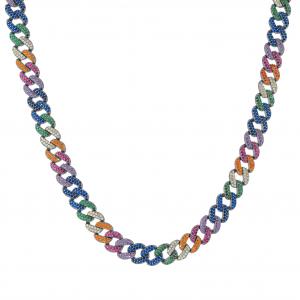 Rainbow DM4262-7CN Silver Necklace
