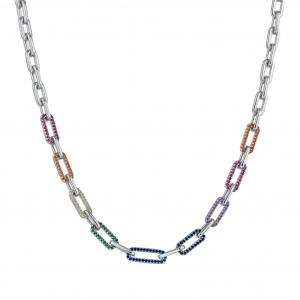 Rainbow DM4373-1-7CN Silver Necklace