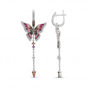Heaven Model-12 Silver Earrings with Butterfly Designed and Zircon Stone