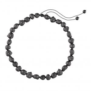Clouds Amorf Black Colored Silver Necklace