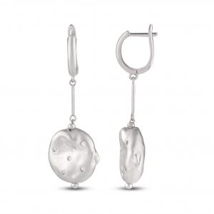 Clouds Amorf Silver Colored Long Single Earrings