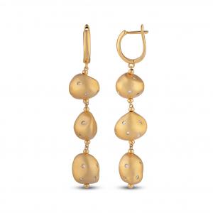 Clouds Amorf Gold Colored Silver Earrings