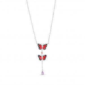 Monarch Butterfly Model-8 Silver Necklace