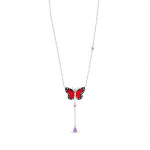 Monarch Butterfly Model-9 Silver Necklace