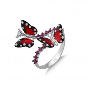 Monarch Butterfly MBHR0001-CZ Silver Ring