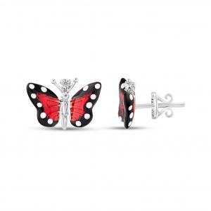 Monarch Butterfly Model-11 Silver Earrings