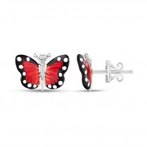 Monarch Butterfly Model-13 Silver Earrings