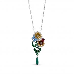 Heaven Model-1 Silver Necklace with Zircon Stone and Enamel