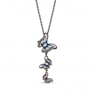 Heaven Model-7 Silver Necklace with Butterfly Designed and Zircon Stone