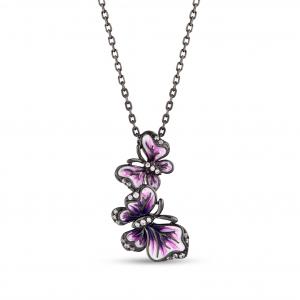 Heaven Model-11 Silver Necklace with Butterfly Designed and Zircon Stone
