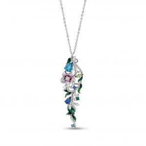 Heaven Model-19 Silver Necklace with Zircon Stone and Enamel