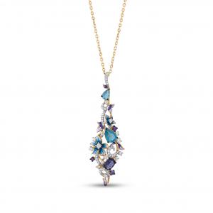 Heaven Model-29 Silver Necklace with Zircon Stone and Enamel