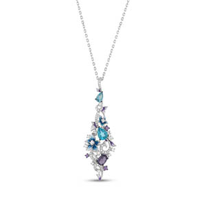Heaven Model-21 Silver Necklace with Zircon Stone and Enamel