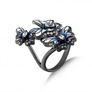 Heaven Model-7 Silver Ring with Butterfly Designed and Zircon Stone