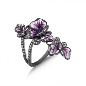 Heaven Model-11 Silver Ring with Butterfly Designed and Zircon Stone