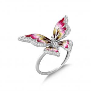 Heaven Model-12 Silver Ring with Butterfly Designed and Zircon Stone