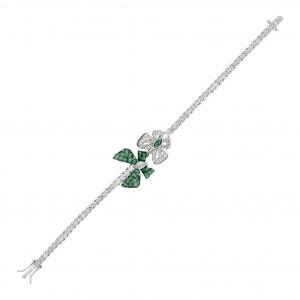 Eclat Green Butterfly Silver Bracelet