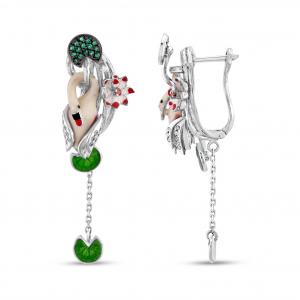 Swan Lake Model-1 Swan Designed Silver Earrings