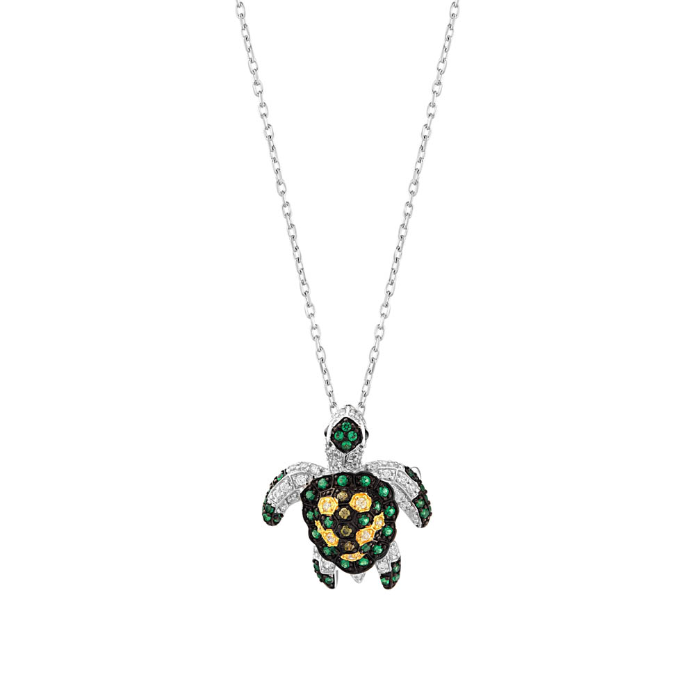 Dream Jungle Turtle Designed Silver Necklace