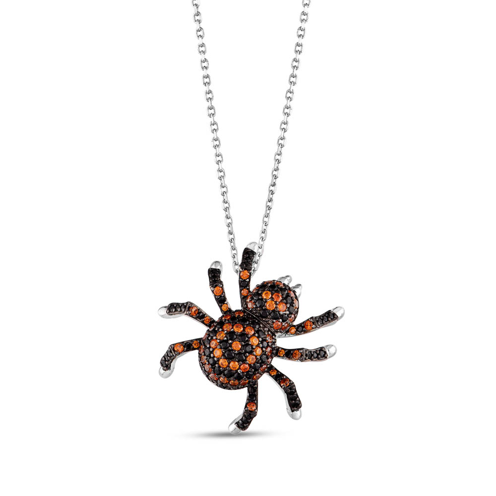 Dream Jungle Spider Designed Silver Necklace