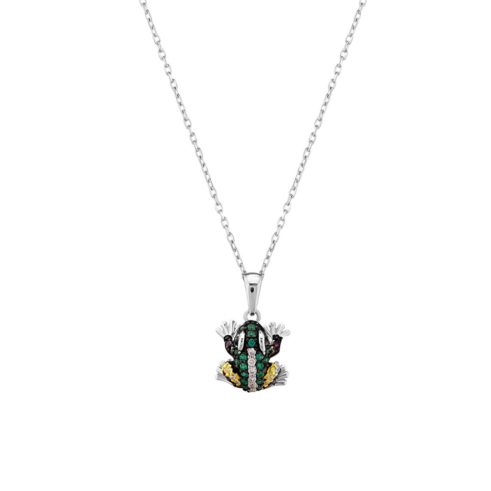 Dream Jungle Minik Kurbağa Tasarımlı Silver Necklace