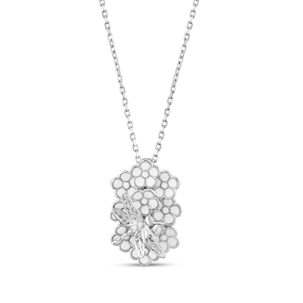 White Dreams Model-5 Flower Designed Silver Necklace