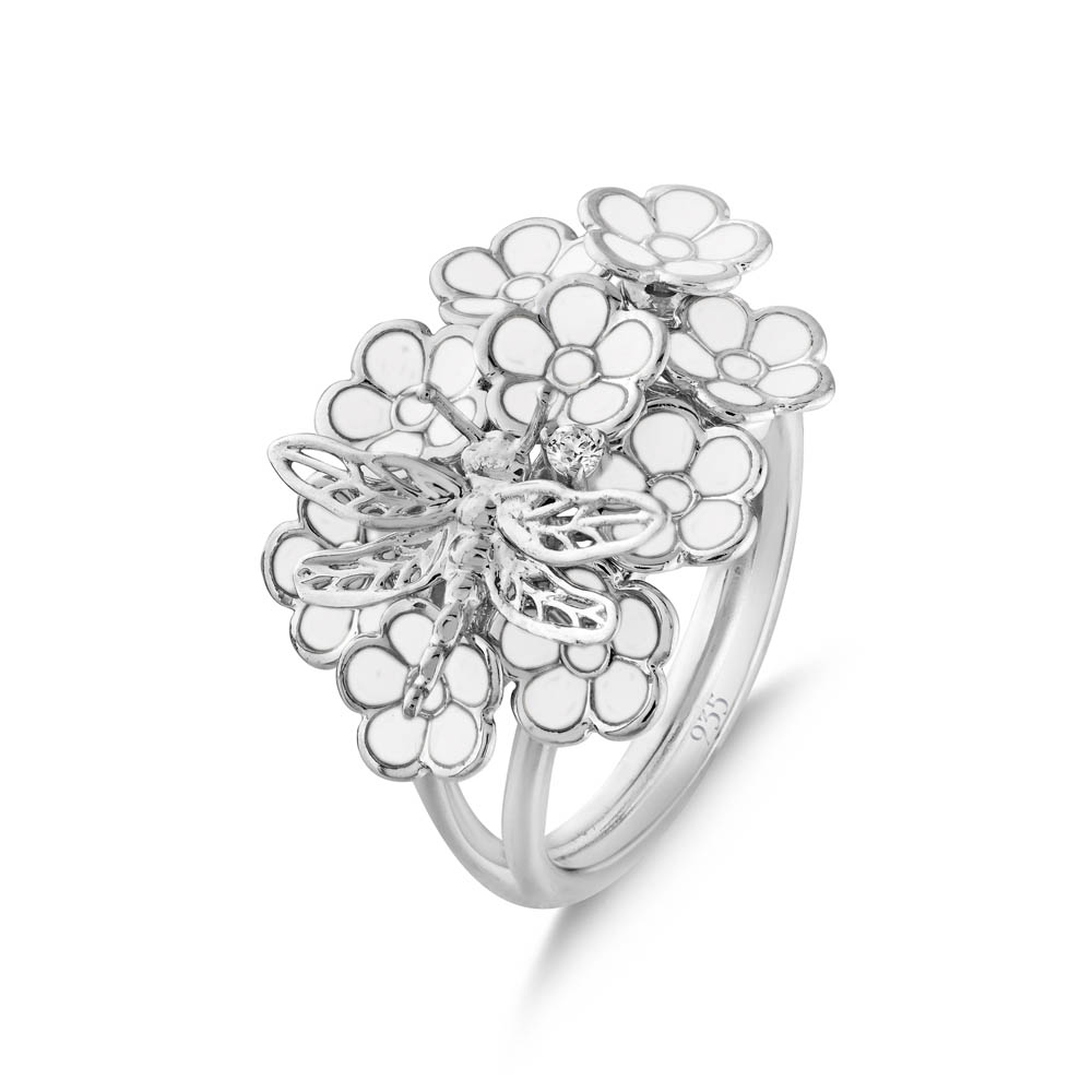 White Dreams Model-5 Flower Designed Silver Ring