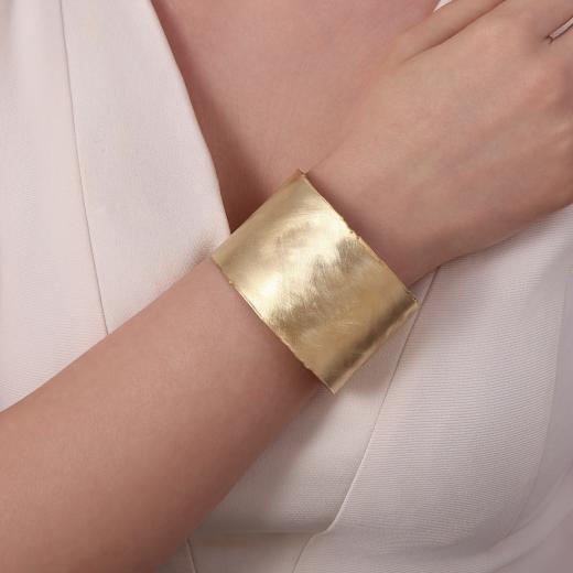 Sun Collection Gold-Plated Thick Silver Cuff