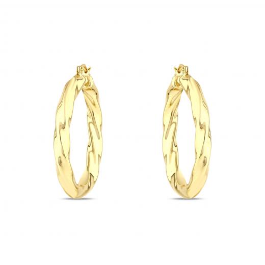 Sun Collection Twisted Wavy-Shaped Silver Earrings