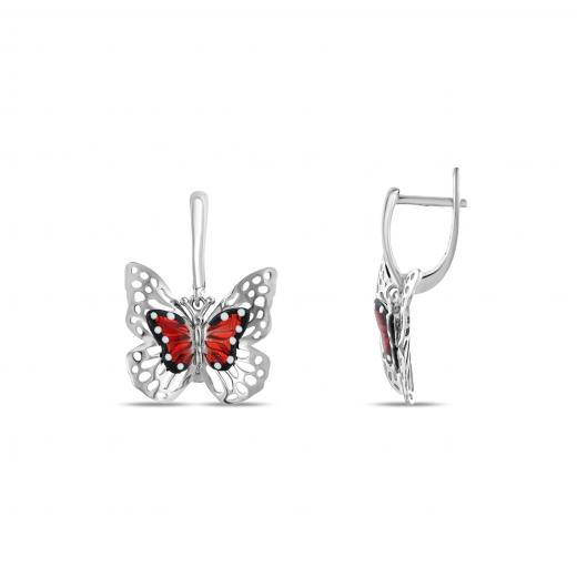 Monarch Butterfly MBHE1002-00 Silver Earrings