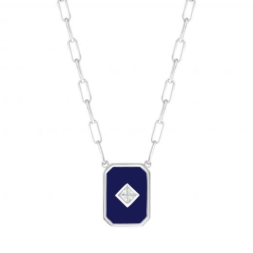 Lucky Gems Lapis Stone Silver Necklace