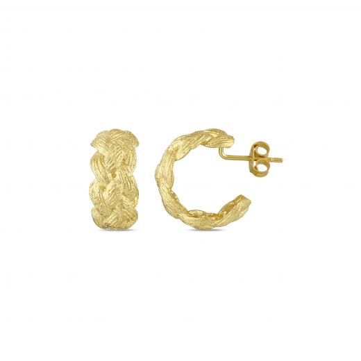 Poly Collection Knitting Silver Earring