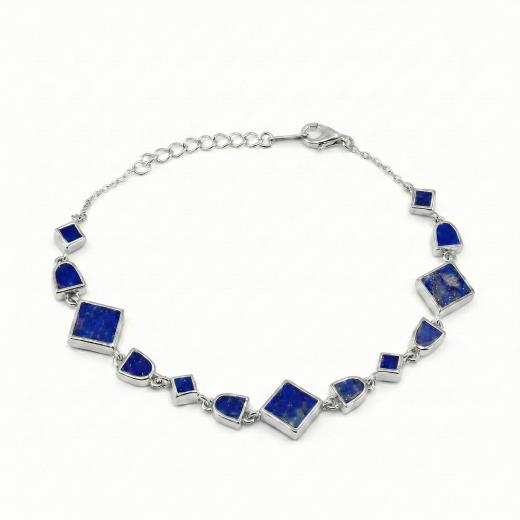 Lucky Gems Lapis Stone Silver Bracelet