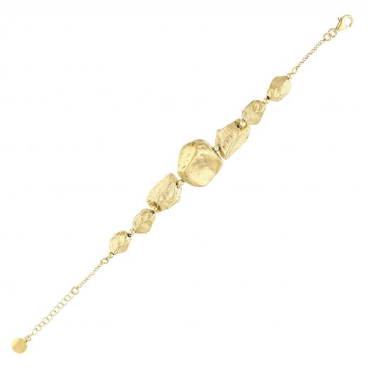 Sun Collection Gold-Plated Gemstone Silver Bracelet