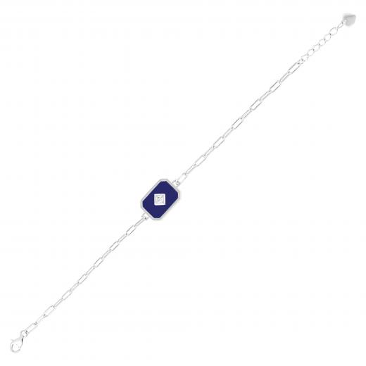 Lucky Gems Lapis Stone Silver Bracelet