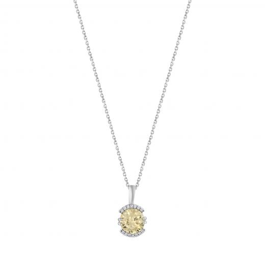 Gift Collection: Silver Necklace with Yellow Stones