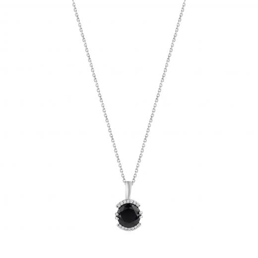 Gift Collection: Silver Necklace with Black Stones