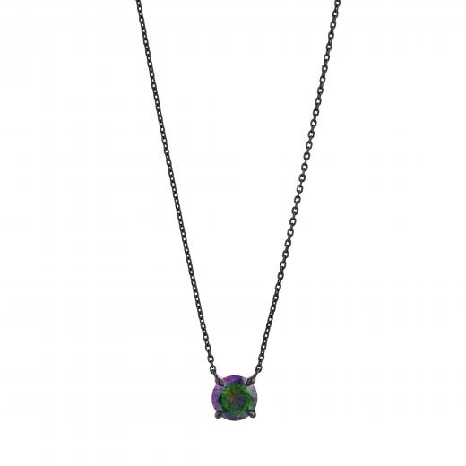 Black Magic Collection: Black Chain Stone-Set Silver Necklace