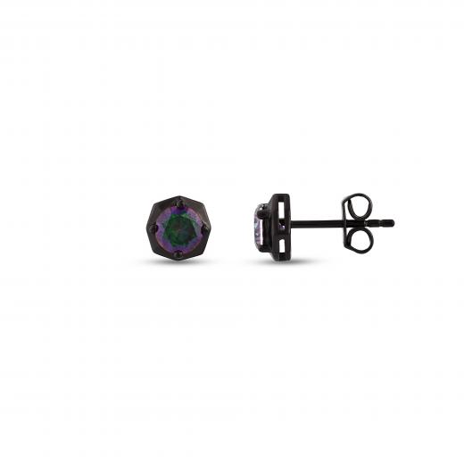 Black Magic Collection Black Silver Earrings