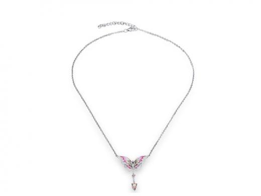 Heaven Model-12 Silver Necklace with Butterfly Designed and Zircon Stone