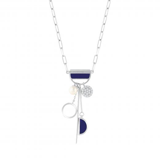 Lucky Gems Lapis Stone Silver Necklace