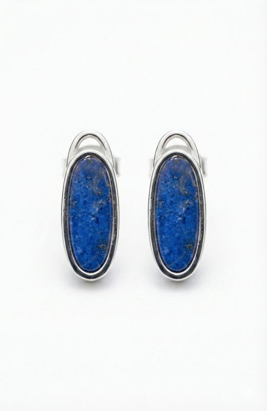 Lucky Gems Lapis Stone Silver Earring