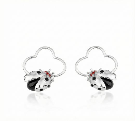 Ladybee Silver Earrings