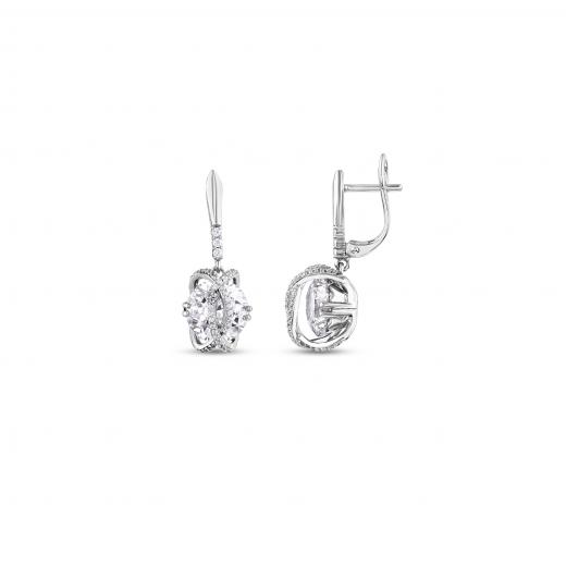 Gift Collection: Spiral-Shaped Stone-Set Silver Earrings