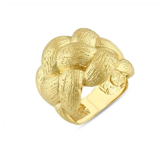 Poly Collection Knitting Silver Ring