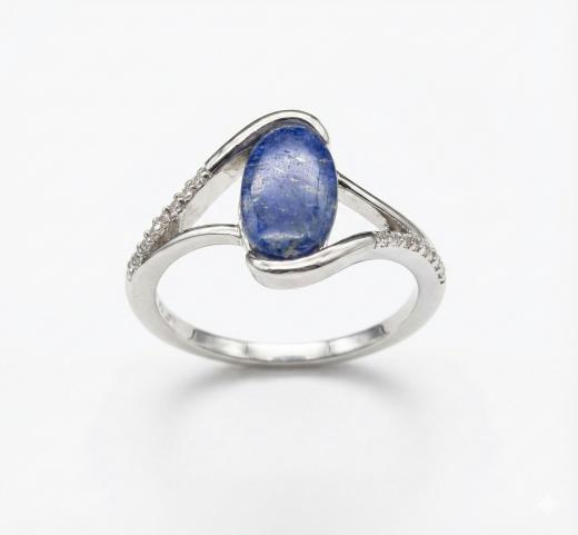 Lucky Gems Lapis Stone Silver Ring