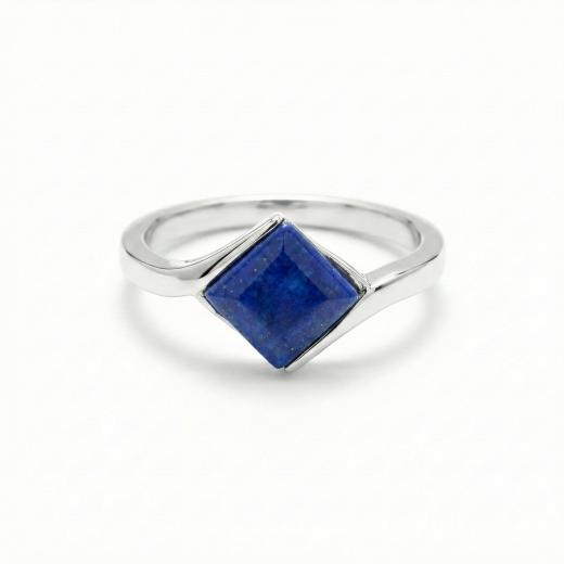Lucky Gems Lapis Stone Silver Ring
